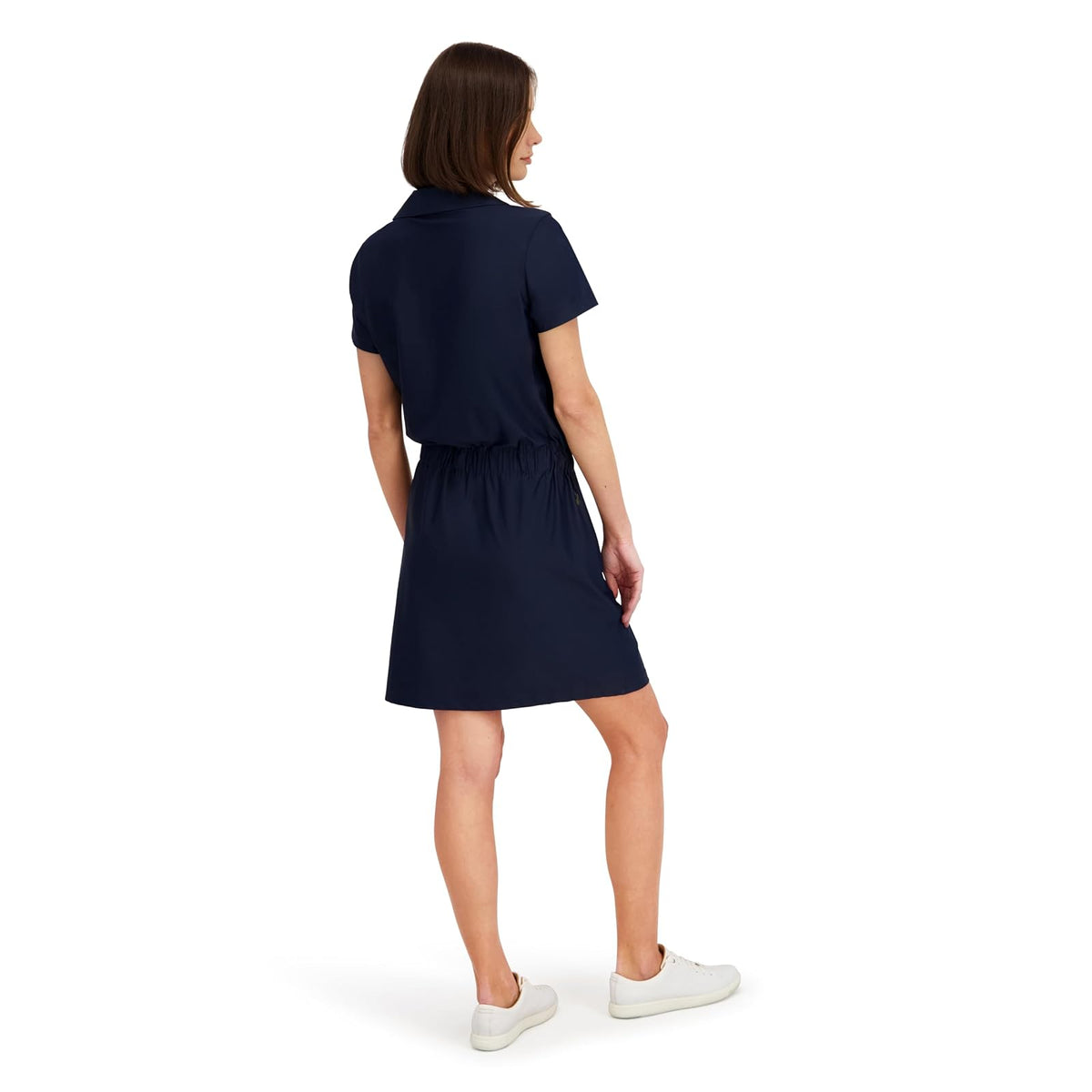 Spyder Collared Stretch Short Sleeve Knit Dress Vestido Mujer