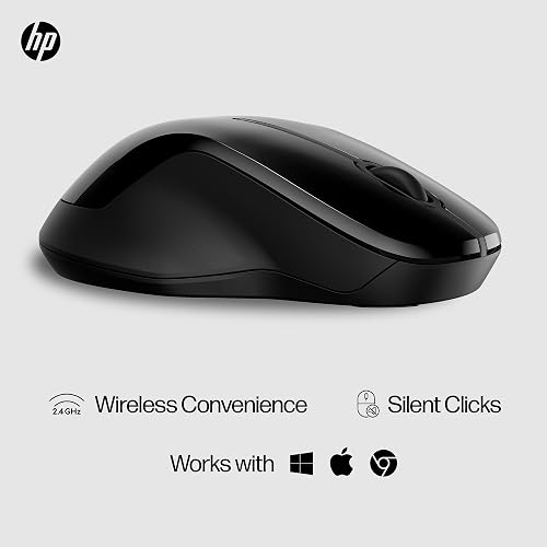 HP Mouse 250 Dual Inalámbrico, USB A, Bluetooth 5.0, 2.4 GHz, 1600 dpi, Compatible Windows, ChromeOS, MacOS, Negro (6V2J7AA)