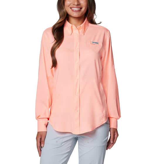 Columbia PFG Tamiami II Camisa de Manga Larga para Mujer - Rosado Tiki - G