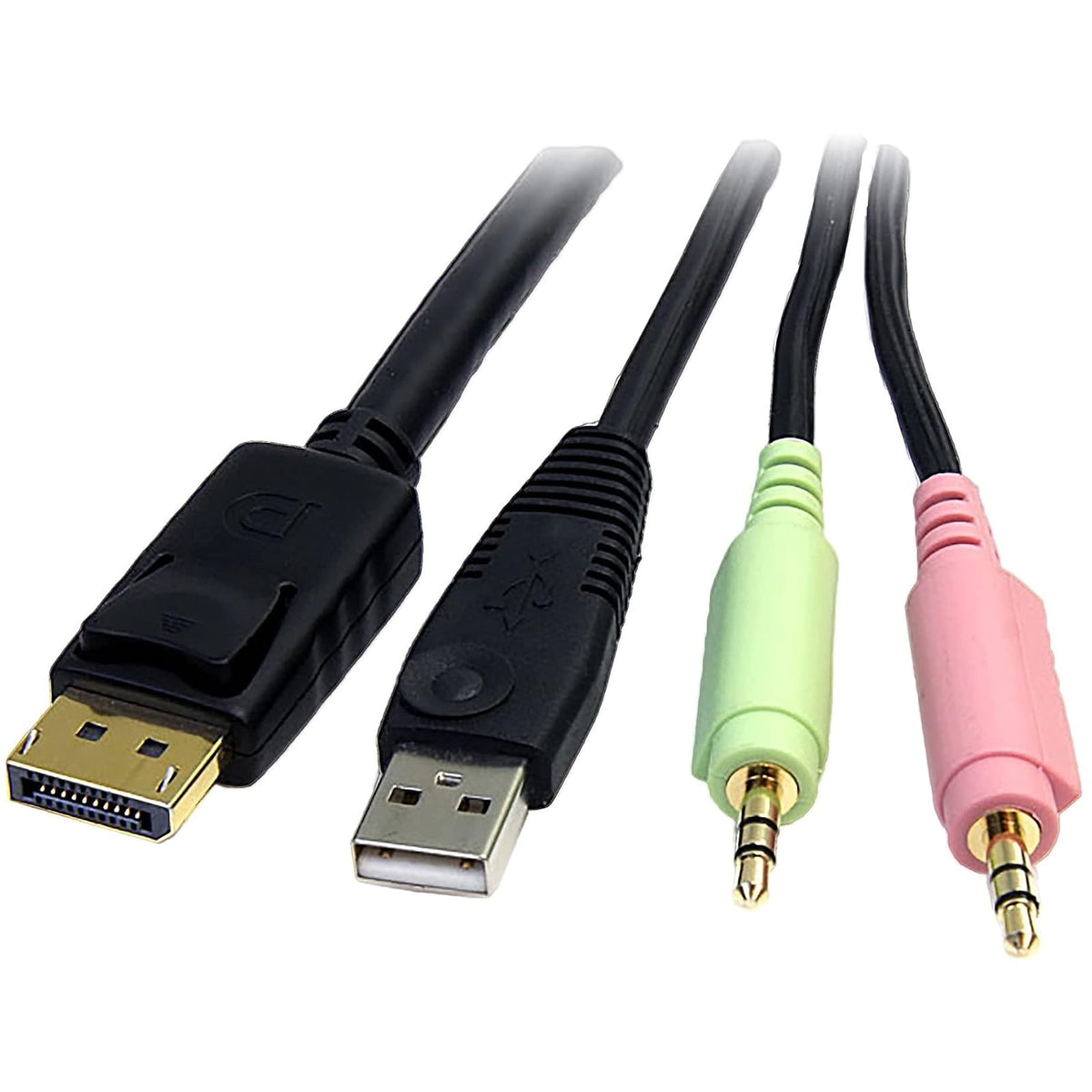StarTech.com DP4N1USB6 6 Feet 4-in-1 USB DisplayPort KVM Switch Cable with Audio and Microphone