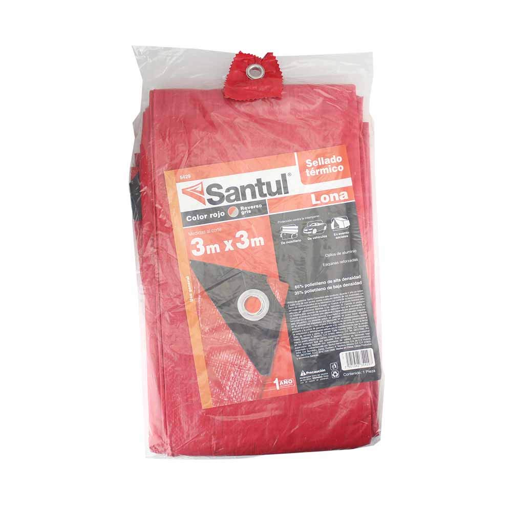 Santul 5429 Lona uso ligero Roja, 3 X 3M
