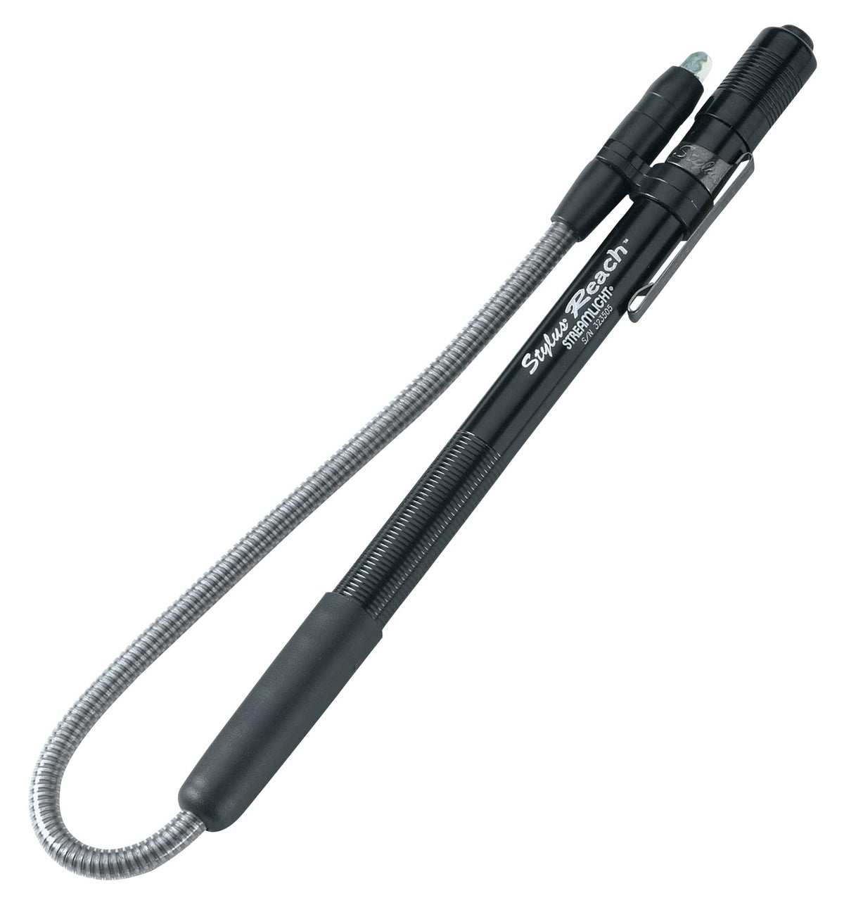 Streamlight 65658 Stylus Reach 11-Lúmenes LED Linterna de Bolígrafo con Cable de Extensión Flexible de 18cm, Negra
