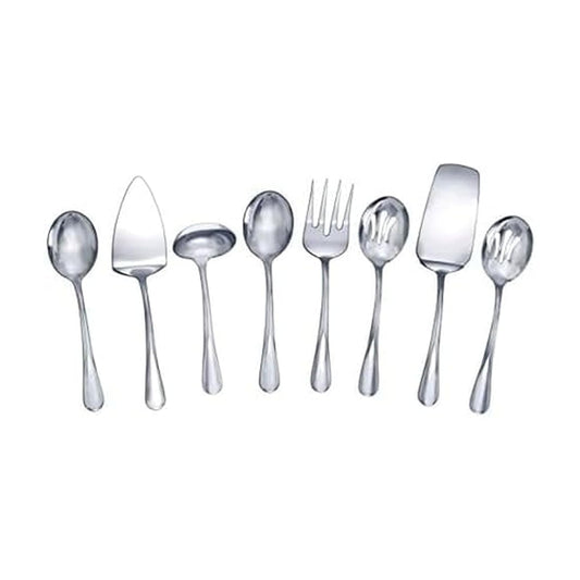 Gourmet Basics by Mikasa Kaylee Juego de utensilios para servir de acero inoxidable, 8 piezas
