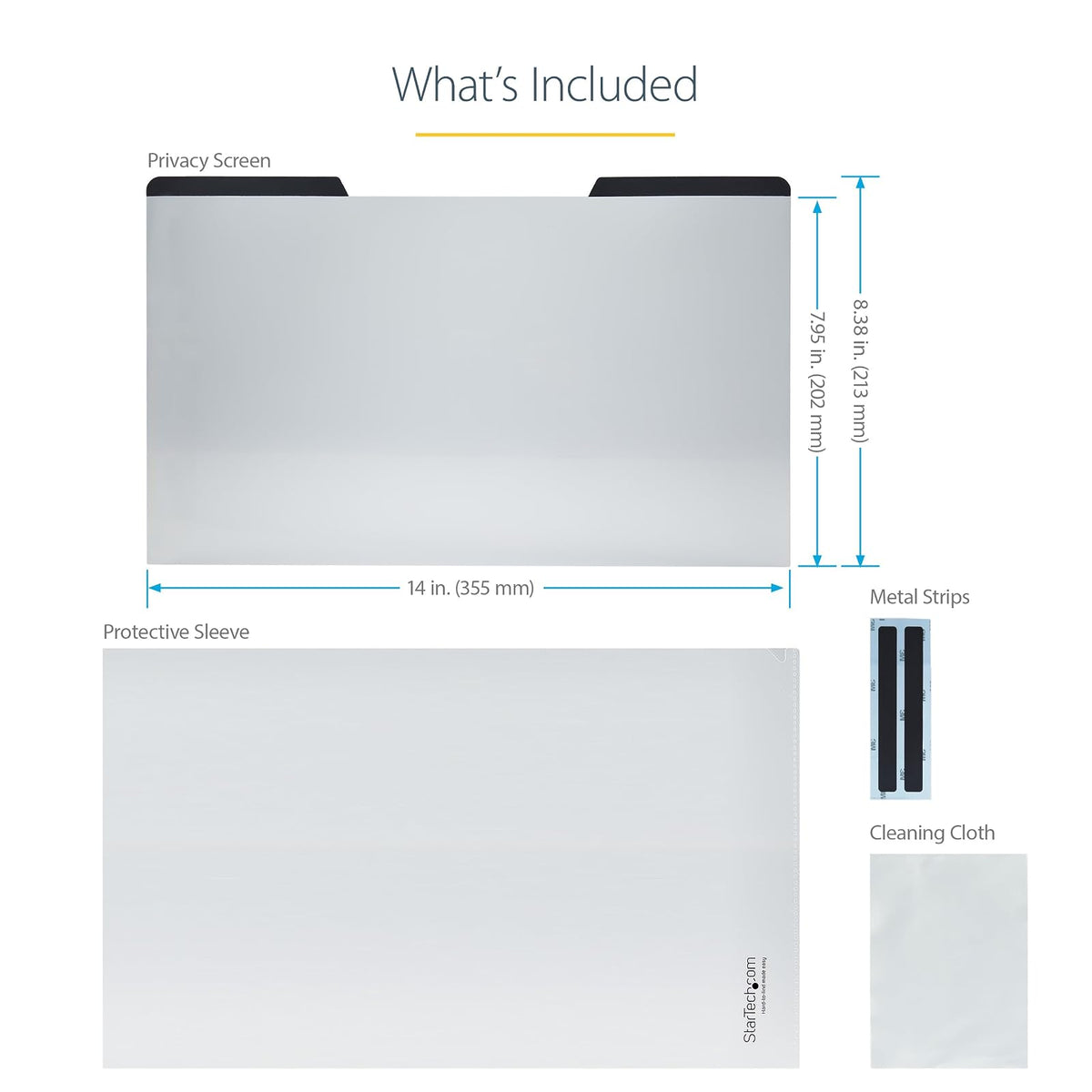StarTech.com visualización de Privacidad para Portátil de 15" - Filtro de Seguridad Magnético Extraíble, Protector de visualización para Portátil - 16:9 - Mate/Brillante - +/-30 Grados (PRIVSCNLT15)