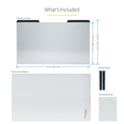 StarTech.com visualización de Privacidad para Portátil de 15" - Filtro de Seguridad Magnético Extraíble, Protector de visualización para Portátil - 16:9 - Mate/Brillante - +/-30 Grados (PRIVSCNLT15)