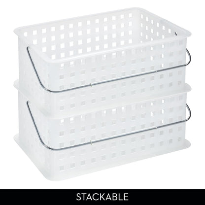 iDesign - Cesta de ducha portátil para recámara o baño, juego de 3 unidades, transparente/escarcha, fabricada en Estados Unidos