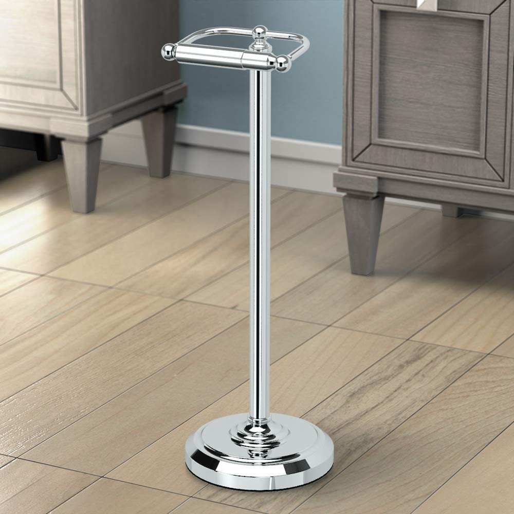 Gatco 1436C, Sujetador para papel Higienico en Pedestal, Chrome Large, 22 pulgadas
