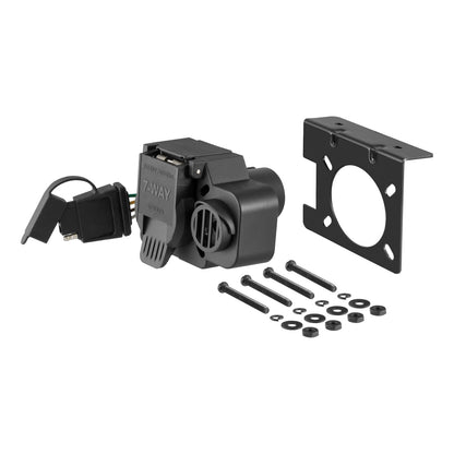 CURT 57101 - Conectores de Doble Salida de 7 Pines, 4 Pines con Alarma de Respaldo, Paquete de Remolque de fábrica y Enchufe USCAR requerido