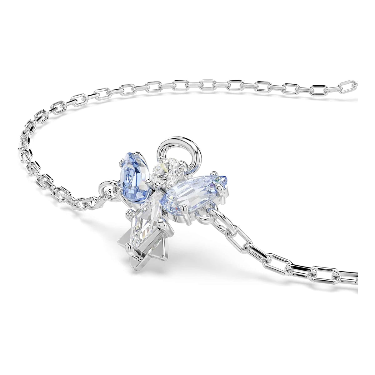 Swarovski Pulsera Magic, Ángel, Azul, Baño de rodio