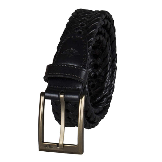 Dockers Cinturón de metal trenzado con cordones para hombre de 1 1/4 pulgadas