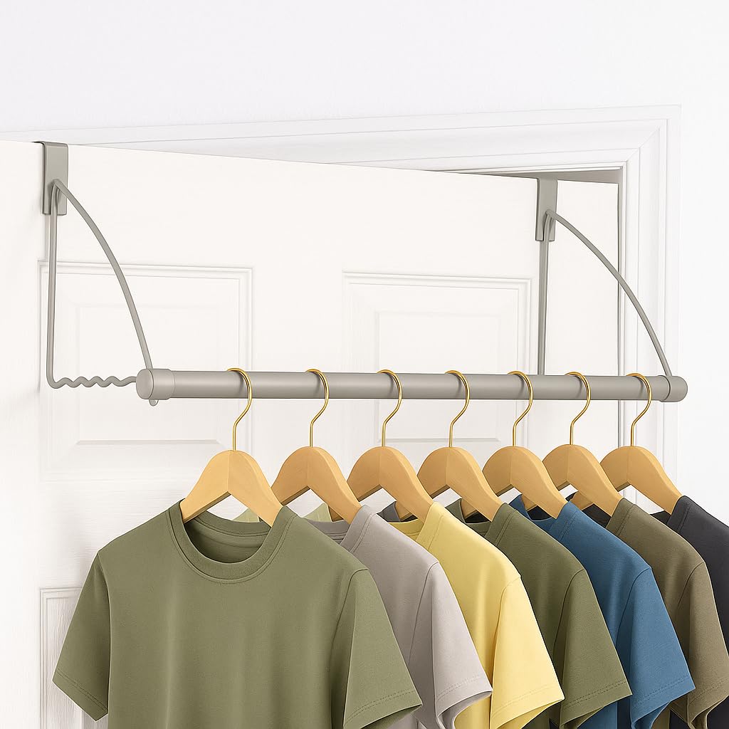 Holdn Colgador de Almacenamiento Sobre Puerta | Gris, paquete de 1, ropa, toallas, ampliable