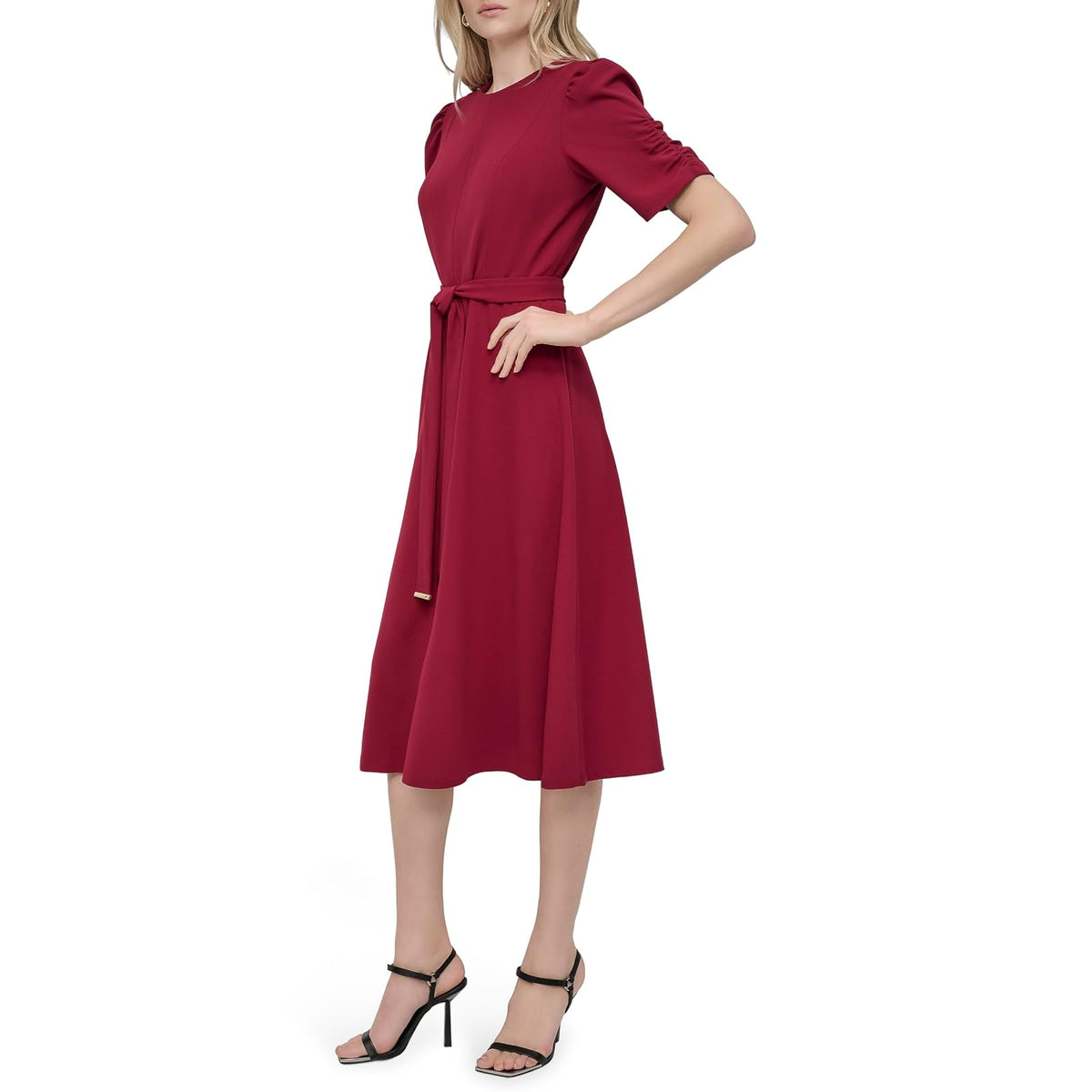 DKNY - Vestido de crepé para Mujer con Cuello Joya