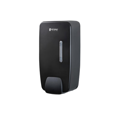 San Jamar Timeless Dispensador de jabón de Espuma Manual, Negro, Compatible con jabón Universal a Granel, Montaje en Pared, con Ventana de visualización
