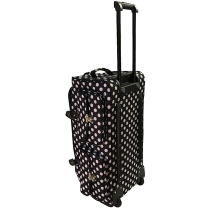 CGull Rolling Craft Bag 2.0 – Bolsa rodante y Organizador de Almacenamiento de álbumes de Recortes para máquinas y Suministros de Manualidades, Color Negro con Lunares Blancos