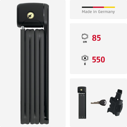 ABUS Bordo Ugrip Lite 6055/85 cm Security Level 7 - Cerradura para bicicleta, color negro