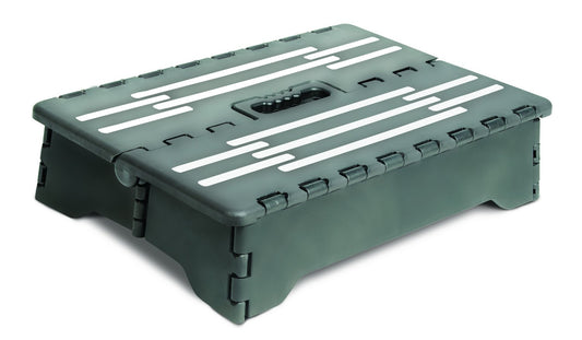 North American Health + Wellness Escalera Plegable portátil, Taburete Antideslizante de 4 Pulgadas con asa, Color Negro