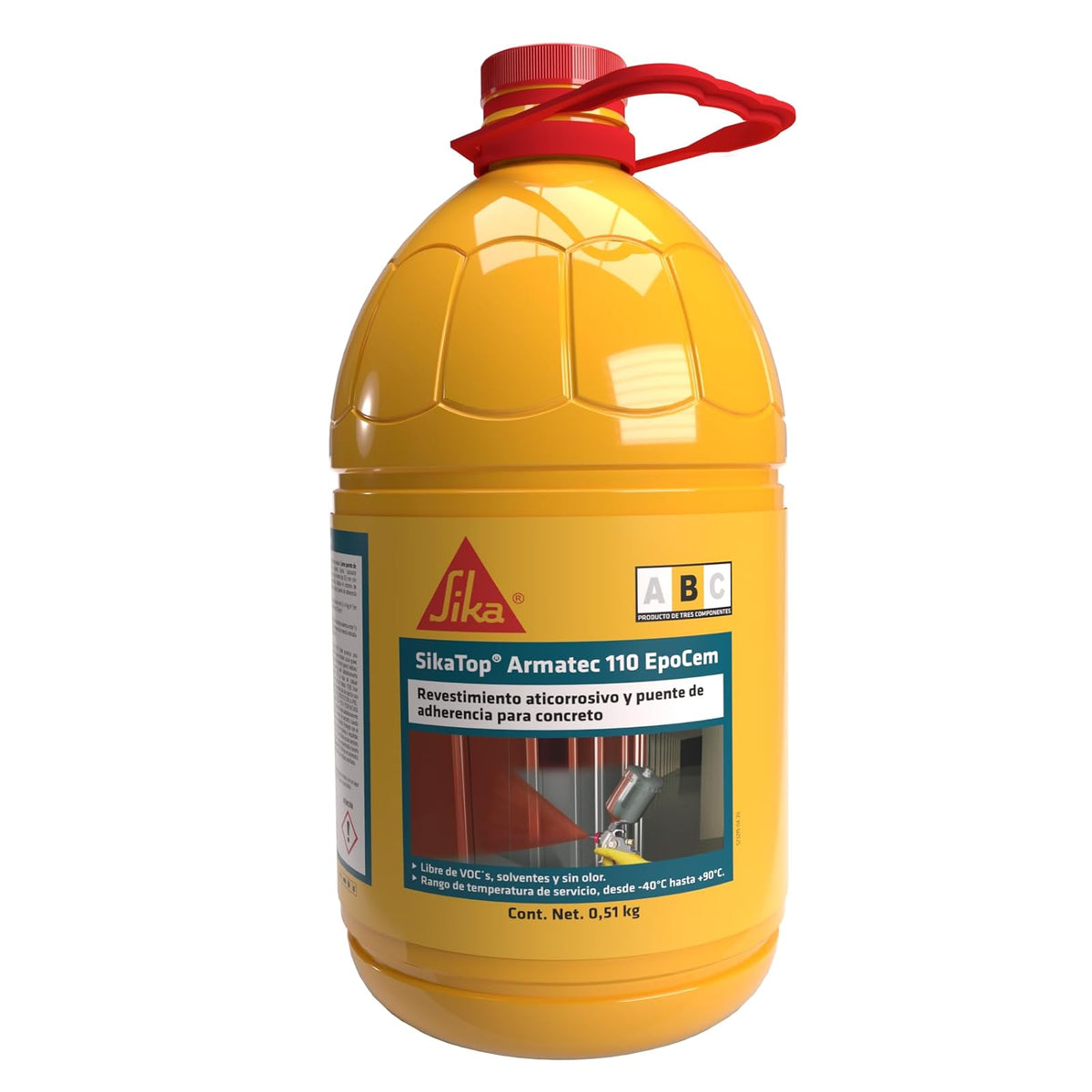 Sika - Revestimiento Anticorrosivo y puente de Adherencia para Concreto - SikaTop Armatec 110 Epocem (A+B) - Excelente Puente de Adherencia entre Acero y Concreto - Unidad de 8 Kg