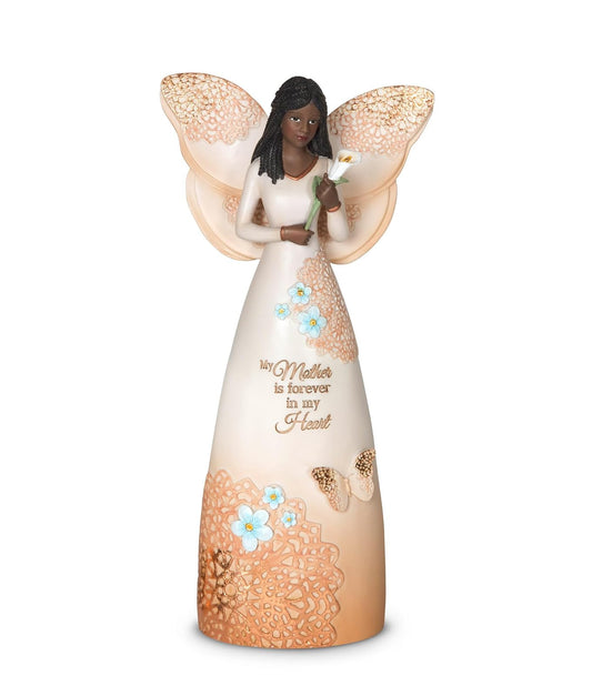 Pavilion Gift Company 19100 Mother is Forever in My Heart - Figura de ángel de ébano, 9 Pulgadas, Beige