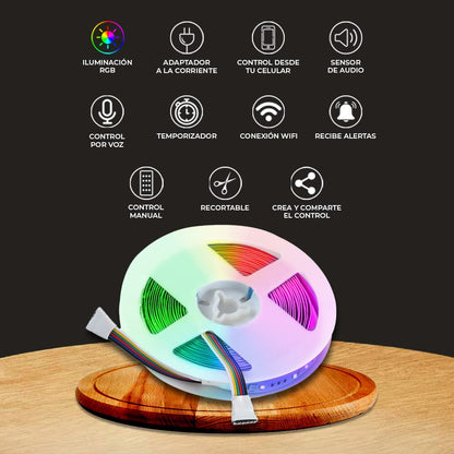 Tira LED con Wifi, Tecnolite Indoor Smart Strip, Longitud: 5 Metros + Tira LED Inteligente Wifi, Iluminación Indoor Smart Strip, Longitud 5 Metros