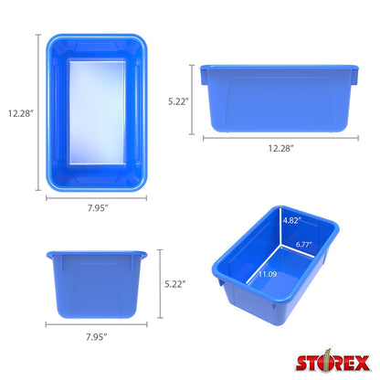 Storex Contenedores pequeños, paquete de 5, 12.2 x 7.8 x 5.1 pulgadas, azul (62416U05C)