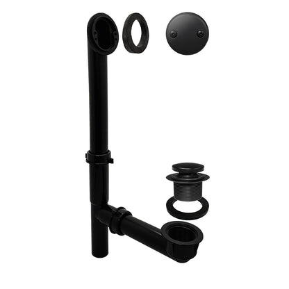 Westbrass 593144-01 Desagüe de baño con punta tubular de 1-1/2 pulgadas, color negro, latón pulido, Negro mate