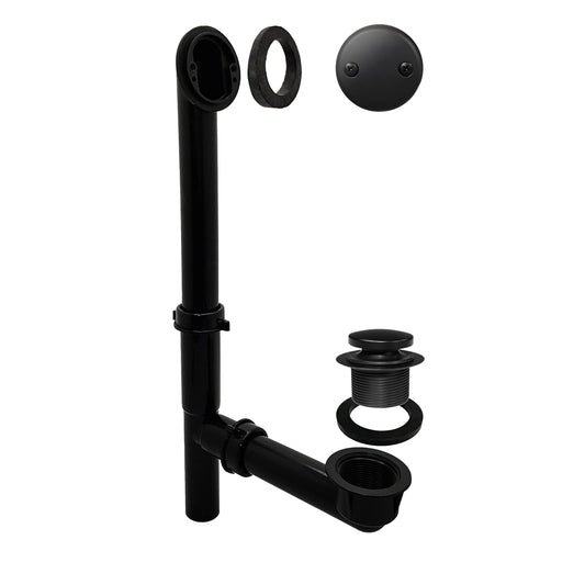 Westbrass 593144-01 Desagüe de baño con punta tubular de 1-1/2 pulgadas, color negro, latón pulido, Negro mate