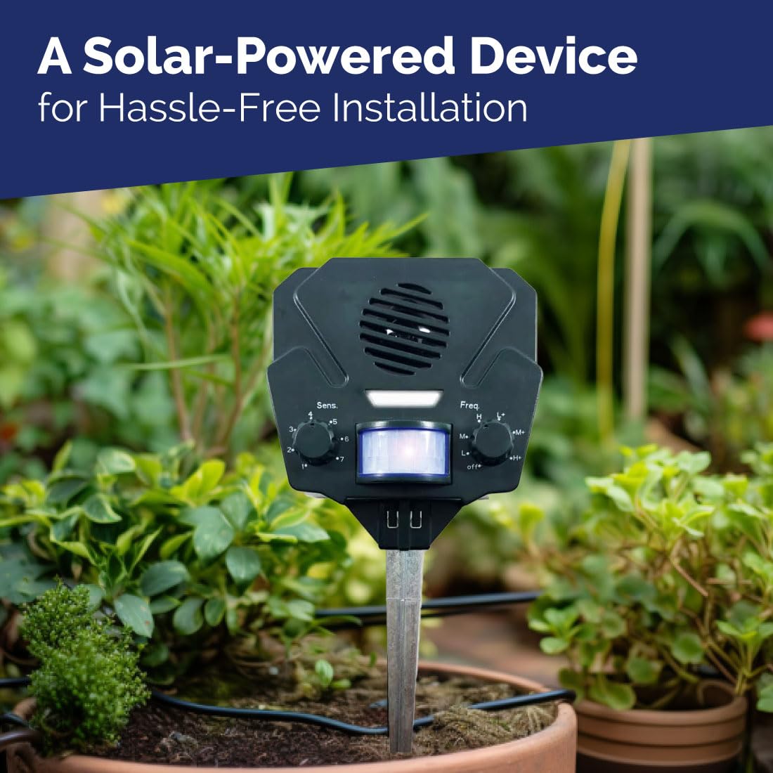 Bird-X Solar Yard Gard Electronic Animal Repeller keeps unwanted pests out of your yard with ultrasonic sound-waves