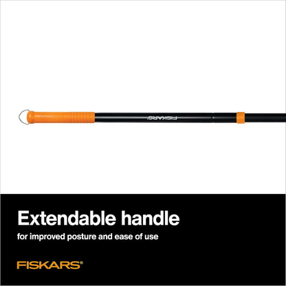 Fiskars Cultivador Telescópico | 40-60 pulgadas, 16 oz, manual, negro, FiberComp, acero