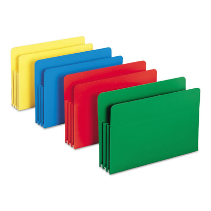 Smead Bolsillo para limas de polietileno, pestaña de corte recto, expansión de 3-1/2 pulgadas, tamaño legal, colores surtidos (73550)