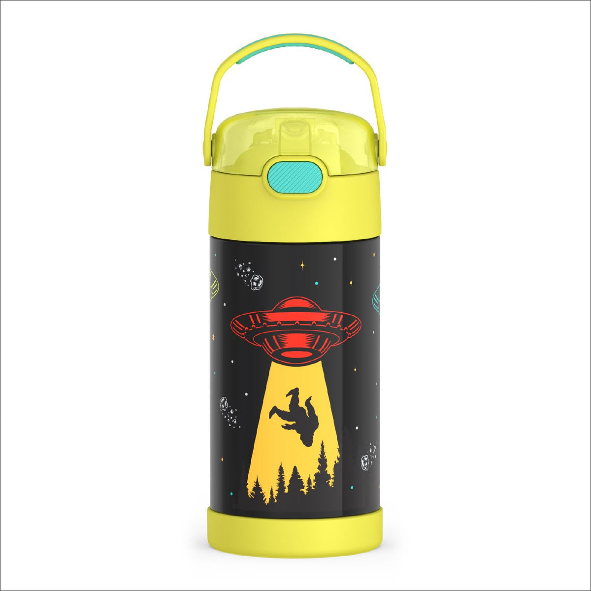 Thermos Funtainer Botella de Agua con Popote 12 oz para Niños - Out of this World - 0.4 Litros
