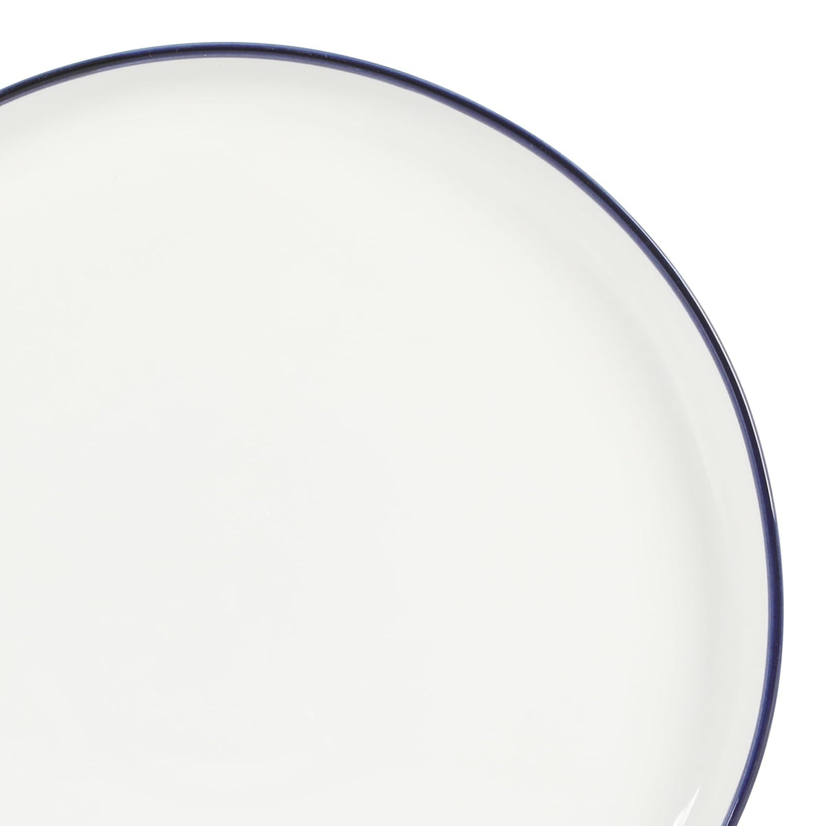 Gibson Home Oslo - Juego de vajilla de porcelana de cerámica resistente a los arañazos y astillas, apto para microondas y lavaplatos, platos y cuencos, color blanco con borde azul