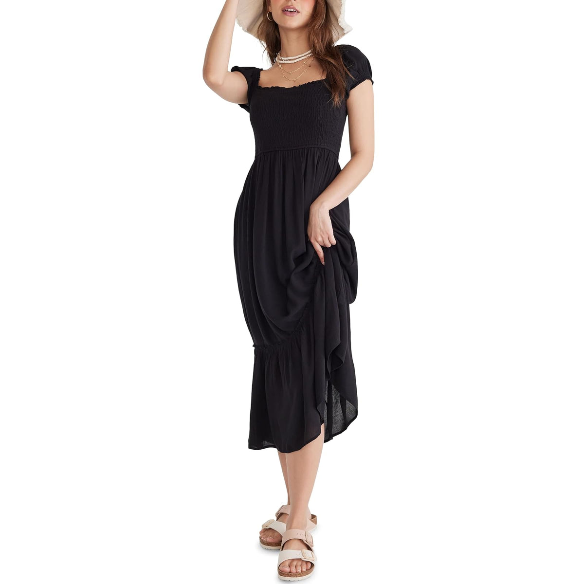 AEROPOSTALE Smocked Midi Dress Vestido Informal Mujer