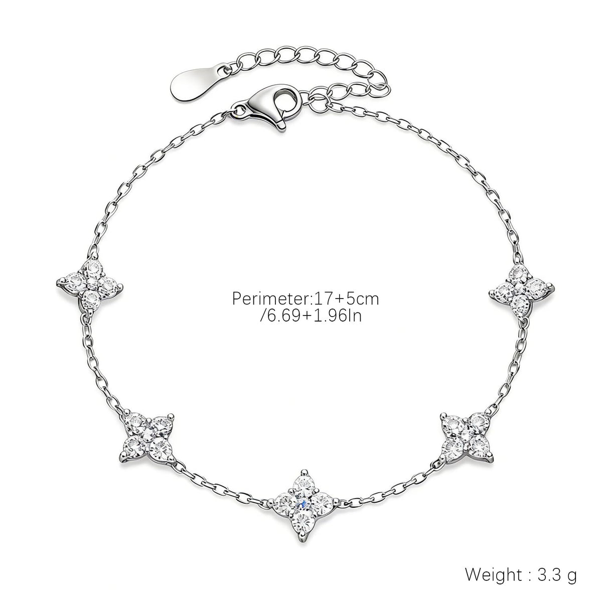 Xyphielle Pulsera de Trébol de la Suerte Color Plata para Mujer, Joyería para Mujer Regalo para Novia Esposa Mamá, Elegante para San Valentín Navidad Aniversario Cumpleaños
