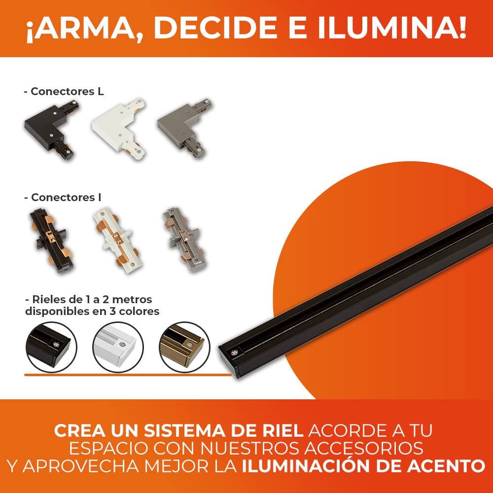Tecnolite Lámpara Interior para Riel Sobreponer Tecnolite