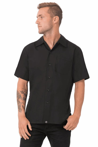 Chef Works Cool Camisas de ventilación para Cocinero, Negro, Large