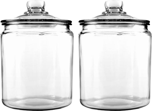 Anchor Hocking Heritage Hill Glass 0.5 Gallon Storage Jar, Set of 2