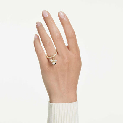 Anillo con motivo Idyllia de Swarovski, cortes mixtos, abeja, multicolor, chapado en oro rosa