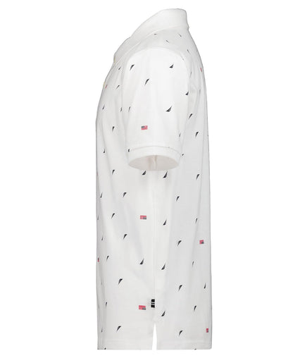 Nautica - Polo de Manga Corta con Estampado Completo, Cierre de botón, Suave y cómodo