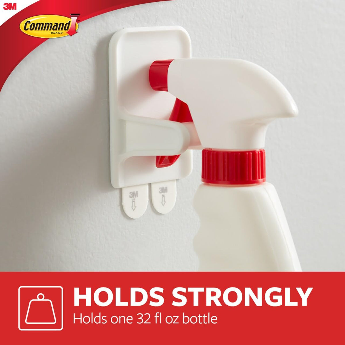 Command 17009-ES - Colgador para botella rociadora, 1 unidad, 2 tiras grandes, 2 Hangers