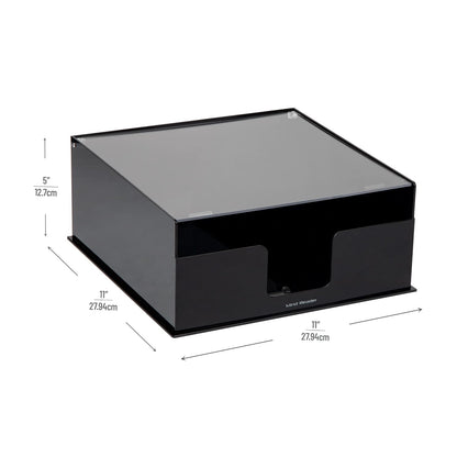 Mind Reader Paper Plate Holder, Covered Dispenser, Dinner Party Essentials, Plate Caddy, Acrylic, 11" L x 11" W x 5" H, Black