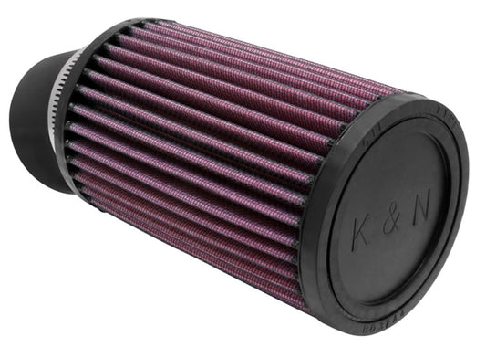K&N RU-1770 Filtro de Aire Universal de Alto Flujo Lavable, Brida 2.44 in, Altura 6 in, Negro