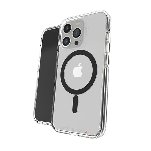 ZAGG Gear4 Santa Cruz Snap Case - MagSafe Compatible Clear Case That Highlights The D3O Protection Material - for Apple iPhone 13 Pro - Black,702008207
