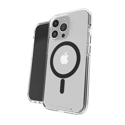 ZAGG Gear4 Santa Cruz Snap Case - MagSafe Compatible Clear Case That Highlights The D3O Protection Material - for Apple iPhone 13 Pro - Black,702008207