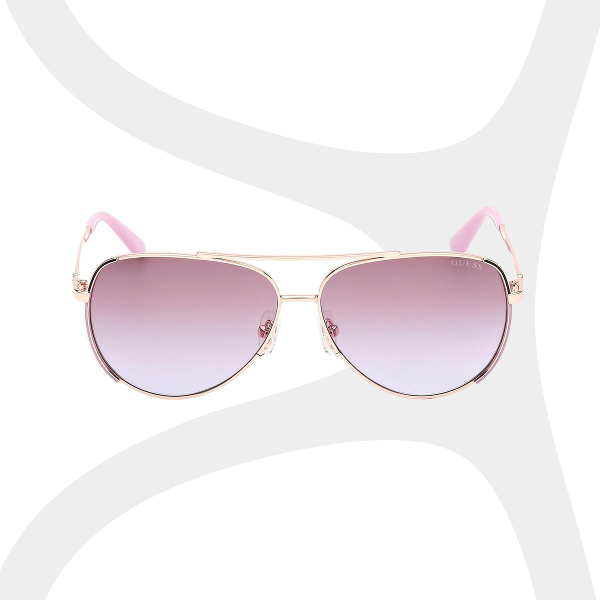Guess Lentes de Sol GU00108 para Mujer, Color Blanco con Armazón Metálico y Micas Humo Degradado con Protección UV Nivel 1