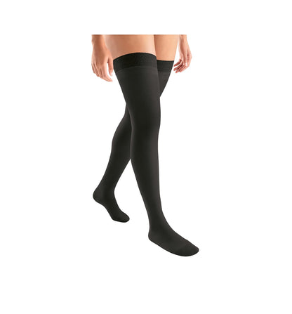 Jobst Activa Medias de Compresión Transparentes 8-15 mmHg hasta el Muslo - Mediano - Negro -