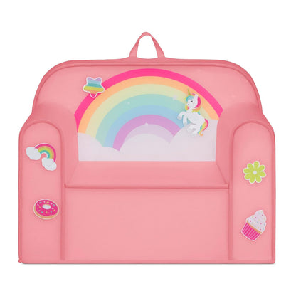 Delta Children Silla Infantil Cozee Mix & Match con Parches - Arco iris - Cozee