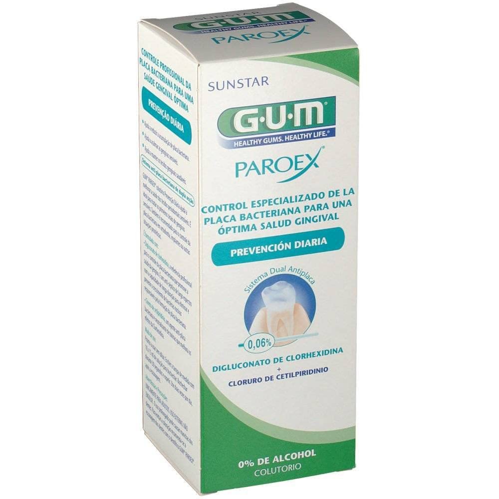GUM - Enjuague Bucal Paroex Uso Diario con Clorhexidina y Fórmula Sin Alcohol - Cuidado Continuo de Encías y Frescura Duradera - 500 ml