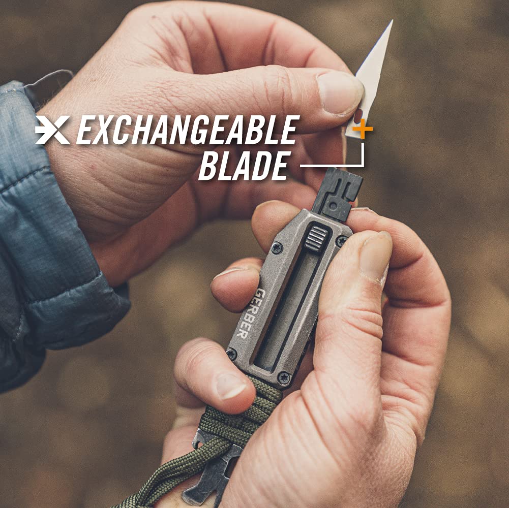 Gerber Gear Prybrid X EDC - Cuchillo multiherramienta de bolsillo - Cuchillo de afeitar con hoja retráctil y barra de palanca - Verde