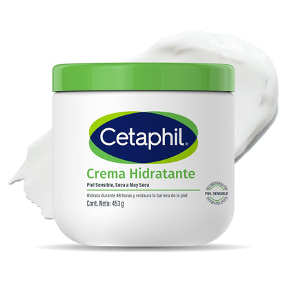 CETAPHIL Crema Hidratante 1 pz 453 g Restablece la Barrera Natural de la Piel en 1 Semana Recomendada por Dermatólogos para Piel Sensible