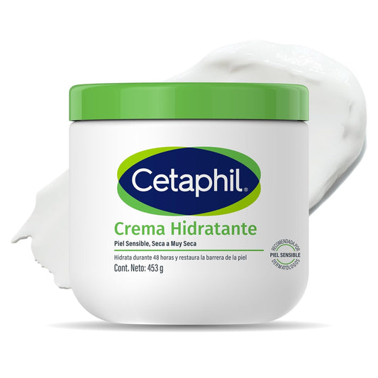 CETAPHIL Crema Hidratante 1 pz 453 g Restablece la Barrera Natural de la Piel en 1 Semana Recomendada por Dermatólogos para Piel Sensible